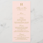 Modèle de menu Chic Blush Pink & Gold Mariage (Devant)