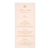 Modèle de menu Chic Blush Pink & Gold Mariage (Devant)