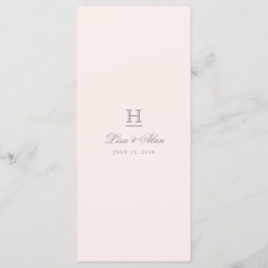 Modèle de menu Chic Blush Pink & Grey Mariage (Dos)