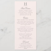 Modèle de menu Chic Blush Pink & Grey Mariage (Devant)