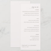 Modèle de menu crème élégant (Devant / Derrière)