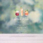Modèle de menu de boissons mariages modernes cockt (Neutre)