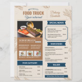 Modèle de menu de camion-restaurant (Devant)
