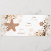 Modèle de menu de ~ de mariage de thème de plage (Dos)