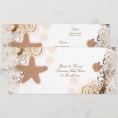 Modèle de menu de ~ de mariage de thème de plage (Devant / Derrière)