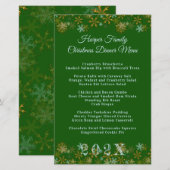 Modèle de menu de dîner de Noël Flocons de neige d (Devant / Derrière)