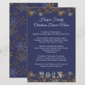 Modèle de menu de dîner de Noël Flocons de neige d (Devant / Derrière)