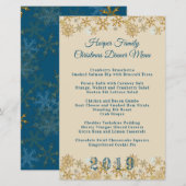 Modèle de menu de dîner de Noël Flocons de neige d (Devant / Derrière)