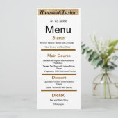 Modèle de menu de dîner élégant (Debout devant)