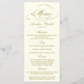 Modèle de menu de fête chic en feuille d'or - Ivoi (Devant)