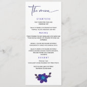 Modèle de menu de mariage à l'orchidée bleue perso (Devant)
