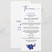 Modèle de menu de mariage à l'orchidée bleue perso (Devant / Derrière)