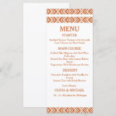 Modèle de menu de mariage africain imprimable modi (Devant / Derrière)