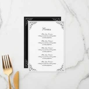 Modèle de menu de mariage avec bordure florale chi