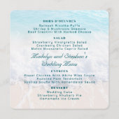 Modèle de menu de mariage avec fond de plage carré (Devant)
