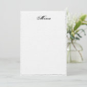 Modèle de Menu de Mariage Blanc avec Bordure Faux- (Debout devant)