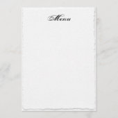 Modèle de Menu de Mariage Blanc avec Bordure Faux- (Devant)