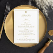 Modèle de menu de mariage Chic White & Gold