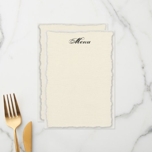 Modèle de menu de mariage classique avec bordure f (Devant/Arrière en situation)