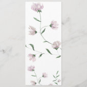Modèle de menu de mariage élégant avec florale ros (Dos)