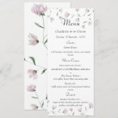 Modèle de menu de mariage élégant avec florale ros (Devant / Derrière)
