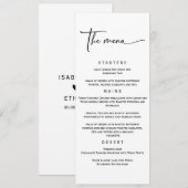 Modèle de menu de mariage élégant simple (Devant / Derrière)