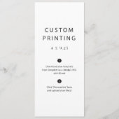 Modèle de menu de mariage imprimé personnalisé (Devant)