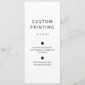 Modèle de menu de mariage imprimé personnalisé (Dos)