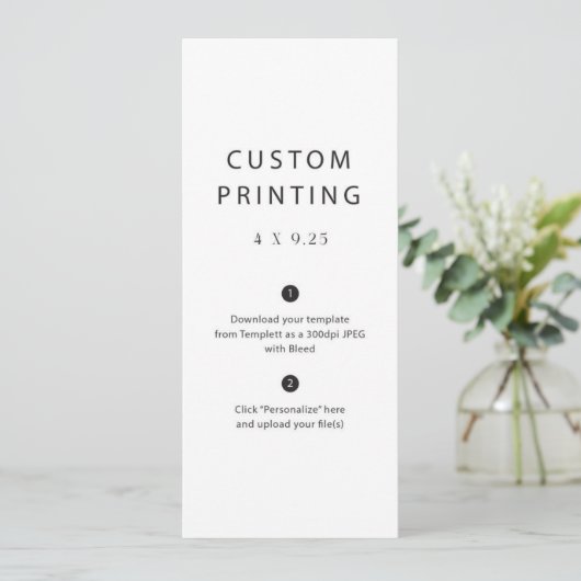 Modèle de menu de mariage imprimé personnalisé (Debout devant)