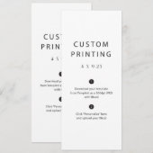 Modèle de menu de mariage imprimé personnalisé (Devant / Derrière)