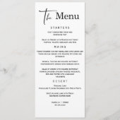 Modèle de menu de mariage minimaliste (Devant)
