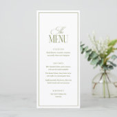 Modèle de menu de mariage modifiable, vert olive m (Debout devant)