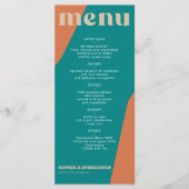 Modèle de menu de mariage rétro groovy moderne (Devant)
