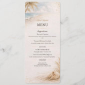 Modèle de Menu de Mariage sur la Plage (Devant)