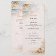 Modèle de Menu de Mariage sur la Plage