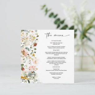Modèle de menu de mariage Wildflower Boho