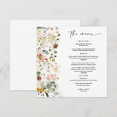 Modèle de menu de mariage Wildflower Boho (Devant / Derrière)