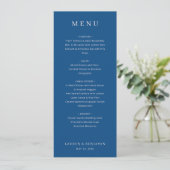 Modèle de menu élégant bleu marine (Debout devant)