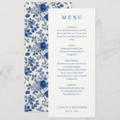 Modèle de menu élégant en marine (Devant / Derrière)