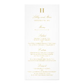 Modèle de menu élégant Gold & White Mariage (Devant)