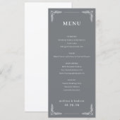 Modèle de menu Gris Élégant (Devant / Derrière)