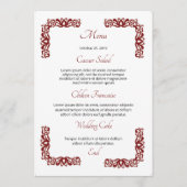 Modèle de menu mariage (Devant)