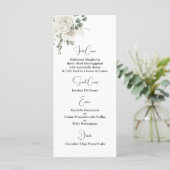 Modèle de menu Mariage à fleurs blanches (Debout devant)