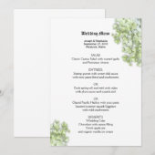 Modèle de menu Mariage blanc floral (Devant / Derrière)