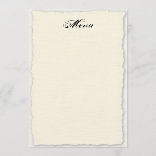 Modèle de menu Mariage classique Faux-Deckle (Devant)