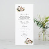 Modèle de menu mariage de bague or (Debout devant)