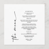 Modèle de menu Mariage minimaliste (Devant)