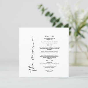 Modèle de menu Mariage minimaliste