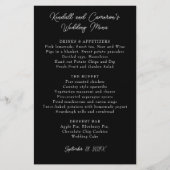 Modèle de menu Mariage noir et blanc (Devant)