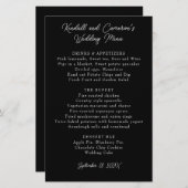 Modèle de menu Mariage noir et blanc (Devant / Derrière)